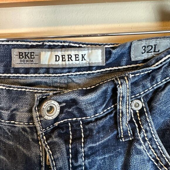 BKE Derek Bootcut Blue Denim Jeans Men’s 32 x 32 Read - Picture 2 of 8